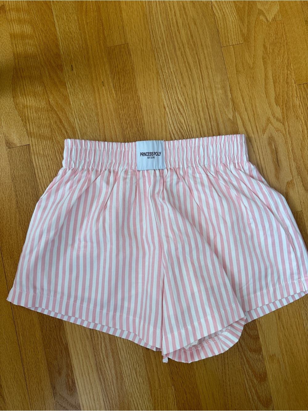 Princess Polly Pink & White Striped Boxer Shorts